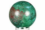 Polished Malachite & Chrysocolla Sphere - Peru #252668-1